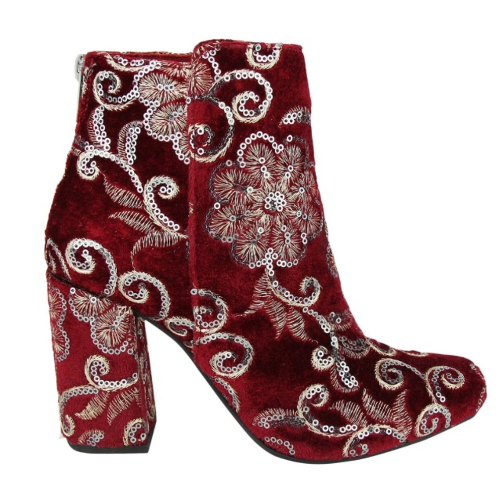 🍃💕NIB Naughty Monkey Sequin Velvet Bootie - Picture 3 of 8